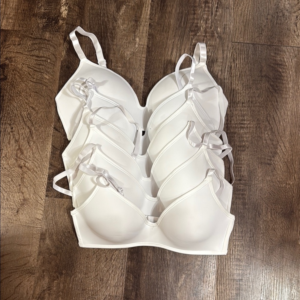Rene Rofe White Full-Coverage Bras with Molded Cups